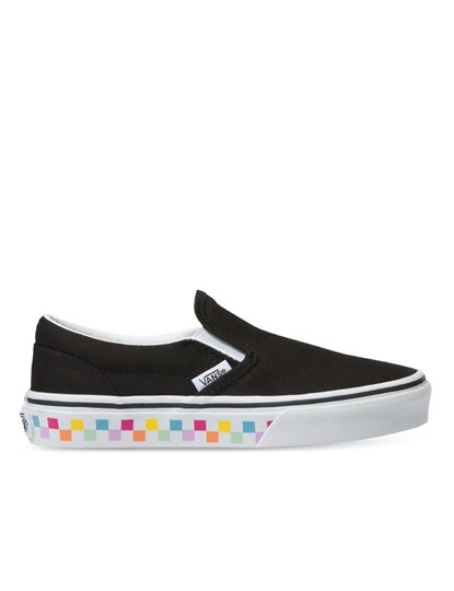 VANS CLASSIC SLIP ON CHECKERBOARD RAINBOW KIDS  SHOES S21