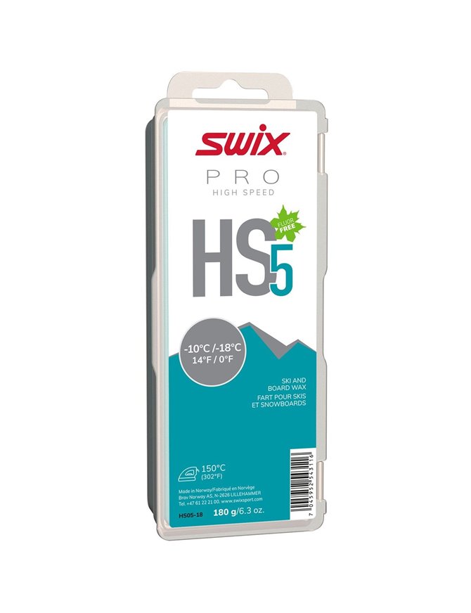 SWIX HS-180 HIGH SPEED GLIDE WAX NON FLOURO 180GM  