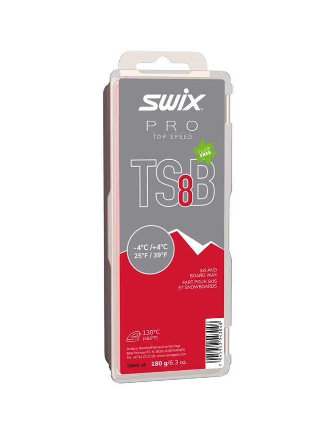 SWIX TSB-180 TOP SPEED BLACK NON FLUORO GLIDE WAX 180GM 